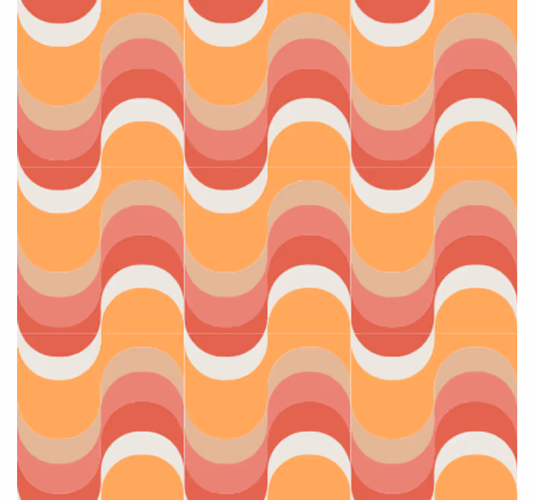 Papel tapiz vintage motivo de olas vibrantes - TenVinilo
