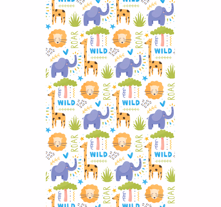 Papel tapiz infantil patrones de animales de safari - TenVinilo