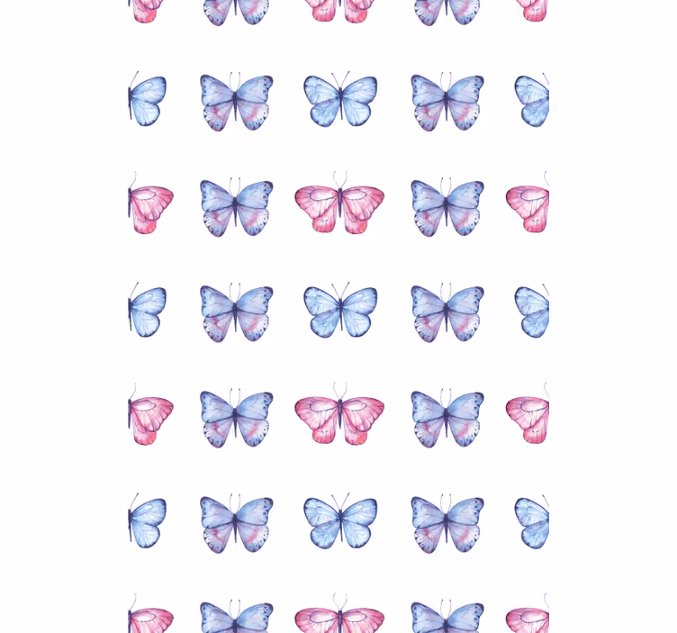 Papel tapiz infantil alas azules y rosas - TenVinilo