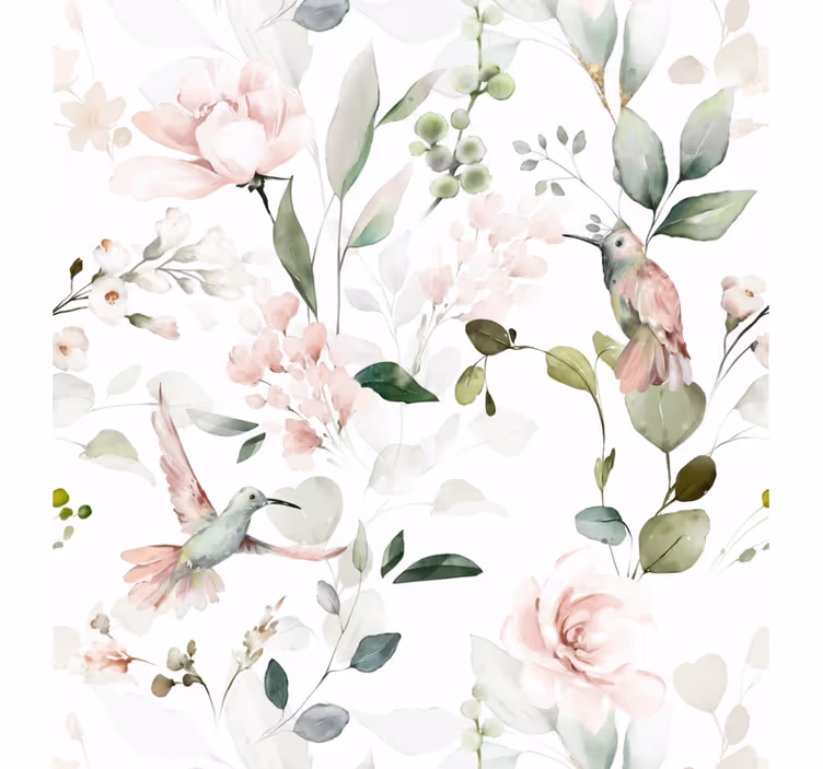 Papel tapiz para sala pájaro en pastel suave - TenVinilo