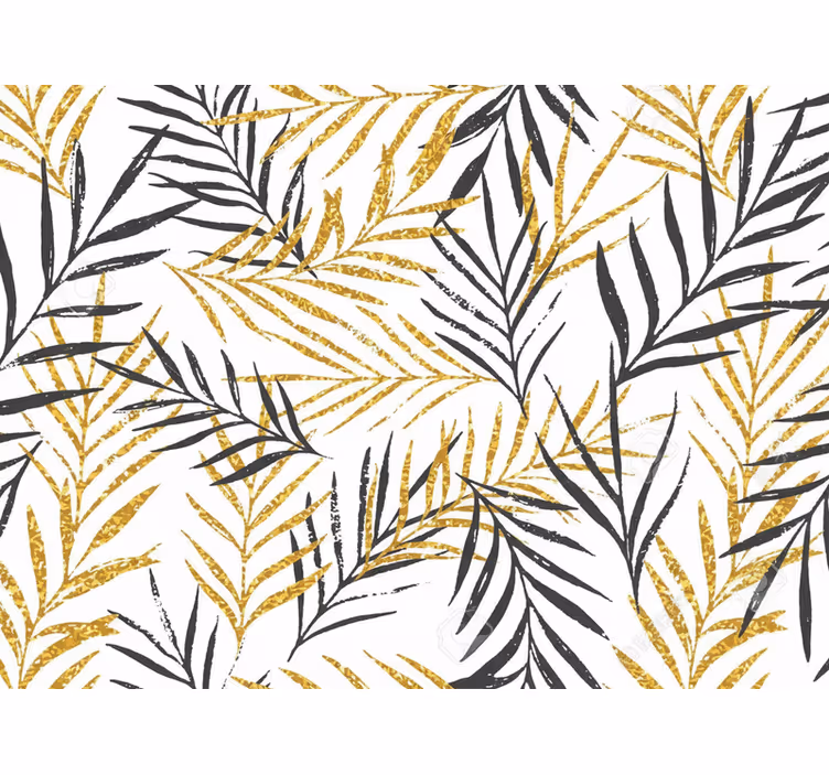 Papel tapiz para sala estampado de hojas de selva glamuroso - TenVinilo