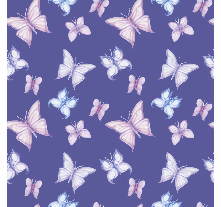 Papel tapiz mariposas fondo púrpura - TenVinilo