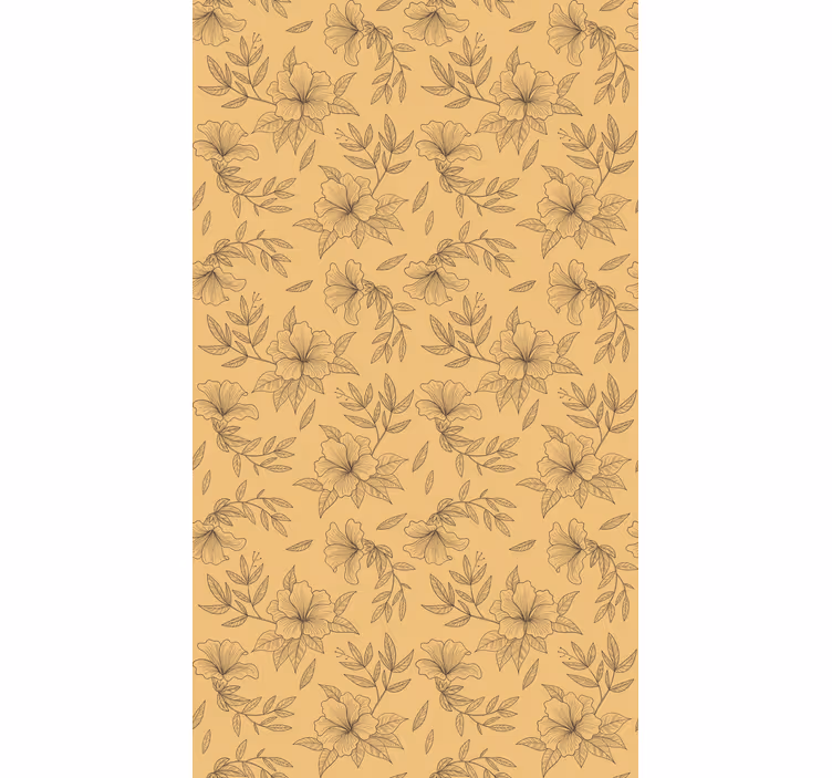 Papel tapiz pasillo patrones estilizados beige - TenVinilo