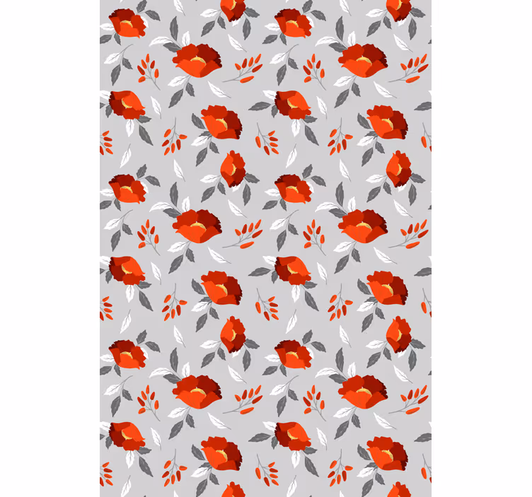 Papel tapiz pasillo patrón rojo y gris - TenVinilo