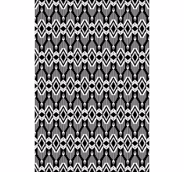 Papel tapiz nórdico patrón rústico blanco y negro - TenVinilo