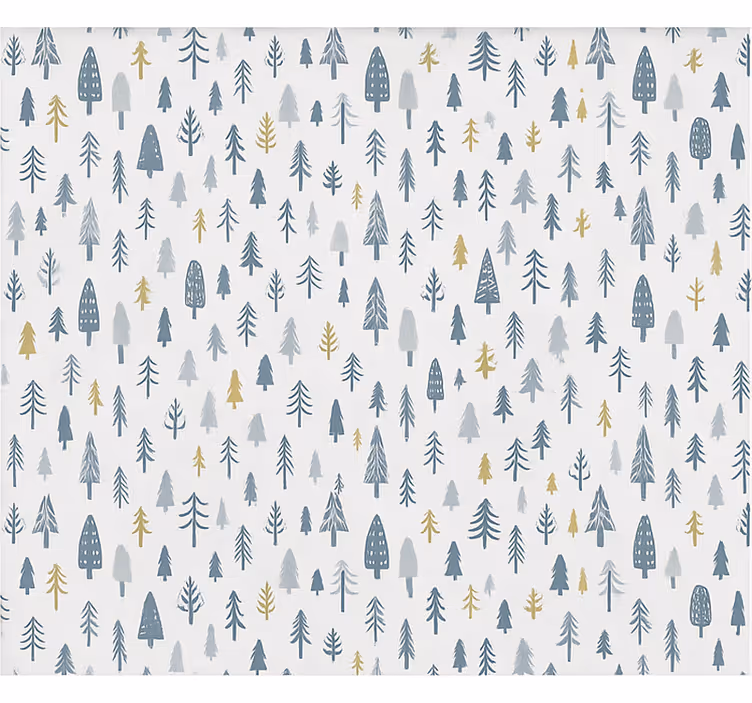 Papel tapiz nórdico paisaje invernal del bosque - TenVinilo
