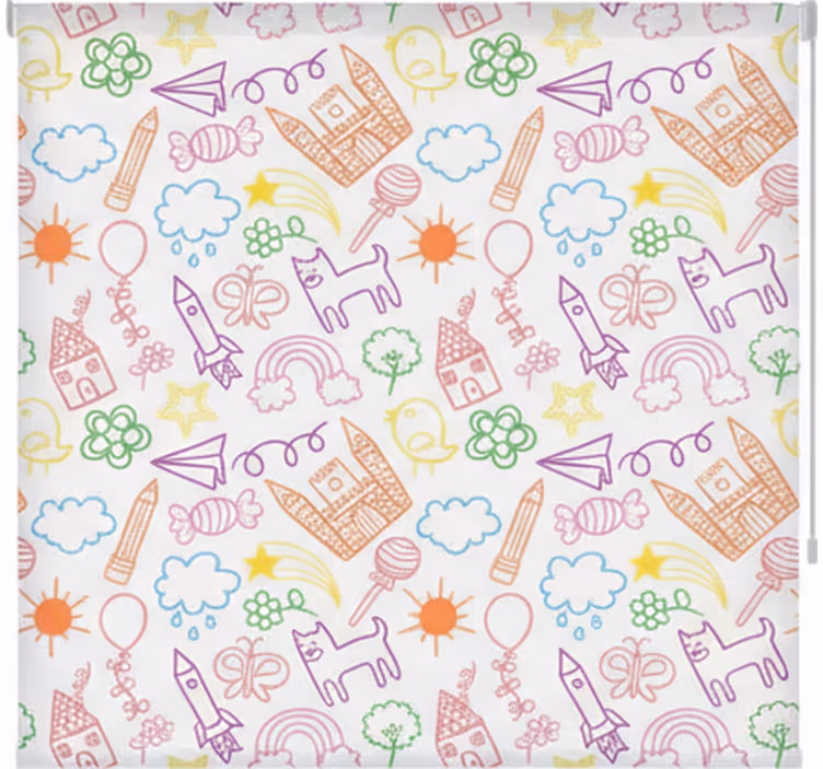 Papel tapiz nórdico estampado de garabatos divertidos - TenVinilo