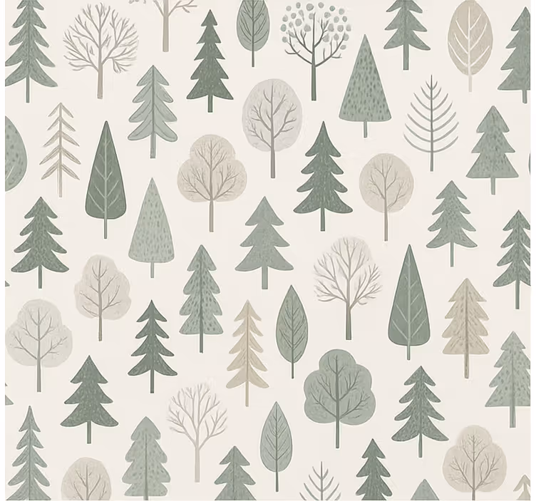 Papel tapiz nórdico bosque escandinavo sereno - TenVinilo