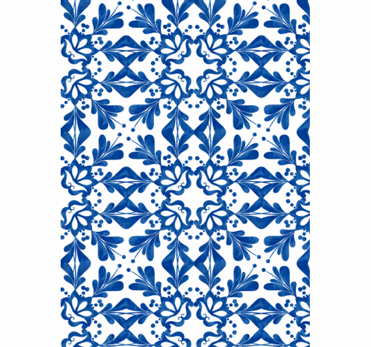 Papel tapiz para sala diseño vintage azul - TenVinilo
