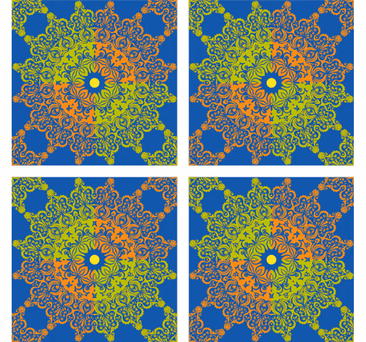 Papel tapiz azulejos patrón de mandala colorido - TenVinilo