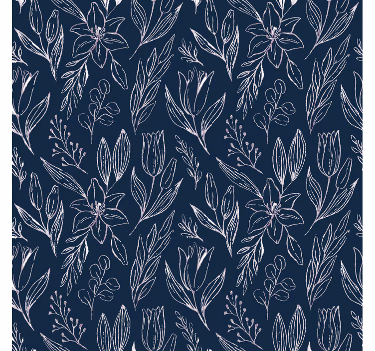 Papel tapiz flores diseño floral lirios sin fin - TenVinilo