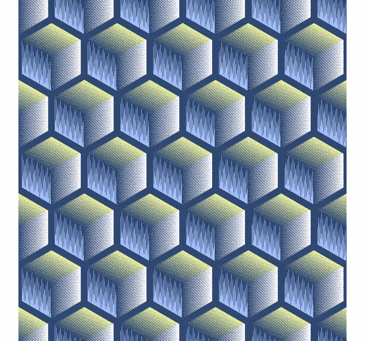 Papel tapiz geométrico patrón cubo hexagonal - TenVinilo