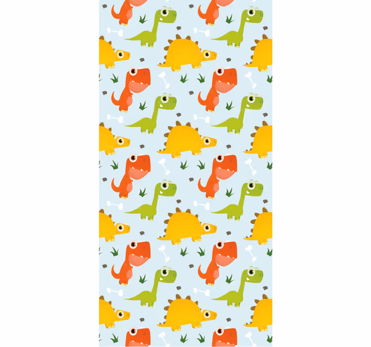 Papel tapiz dinosaurios diseño de pequeños dinosaurios - TenVinilo