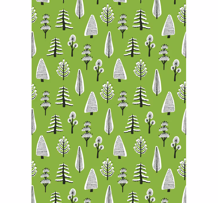 Papel tapiz árboles diferentes árboles verdes - TenVinilo