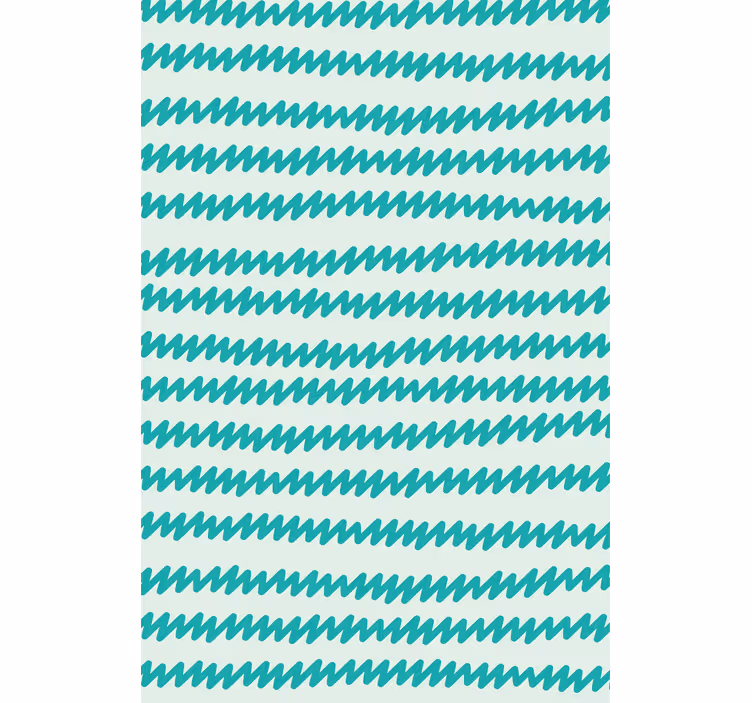 Papel tapiz oficina zig zag a mano en aguamarina y blanco - TenVinilo