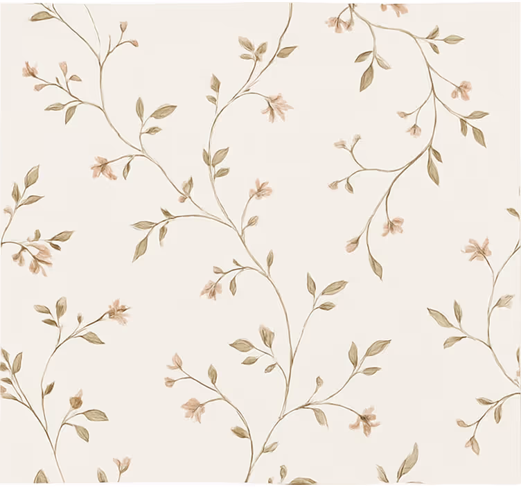 Papel tapiz para sala fondo blanco con flores - TenVinilo