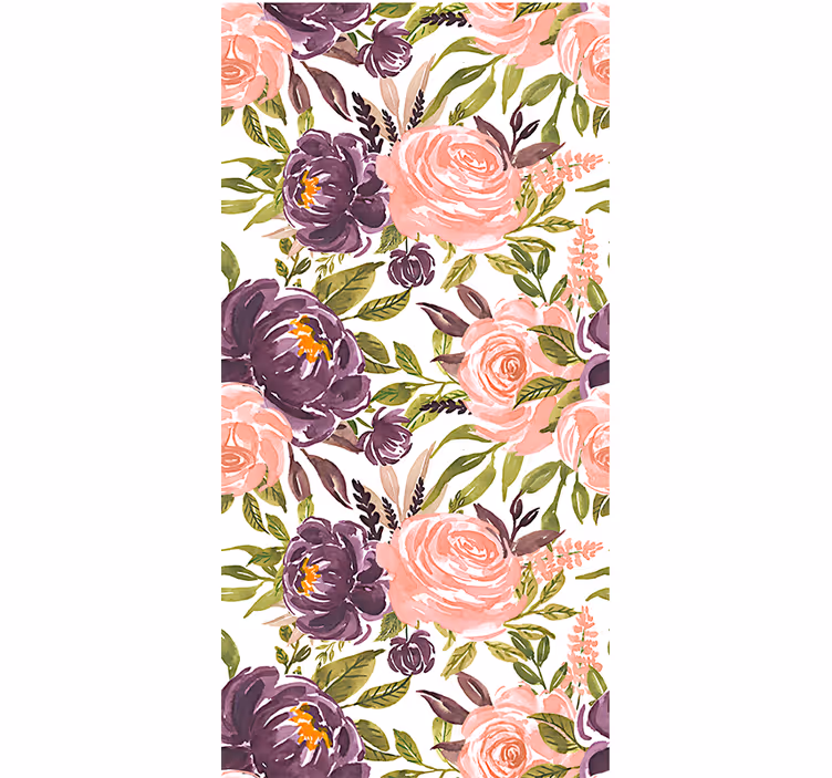 Papel tapiz para sala flores acuareladas encantadoras - TenVinilo