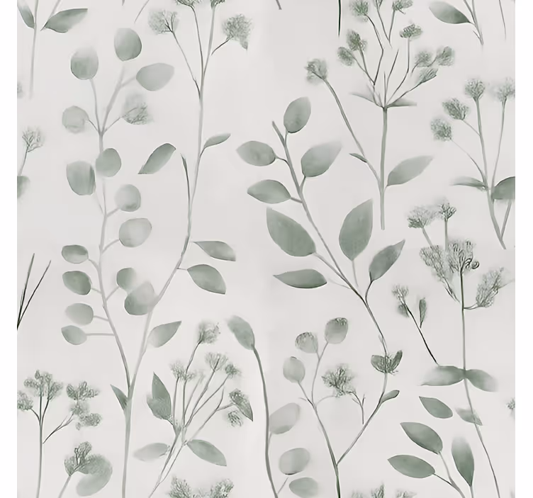 Papel tapiz cocina hojas elegantes aquarella - TenVinilo