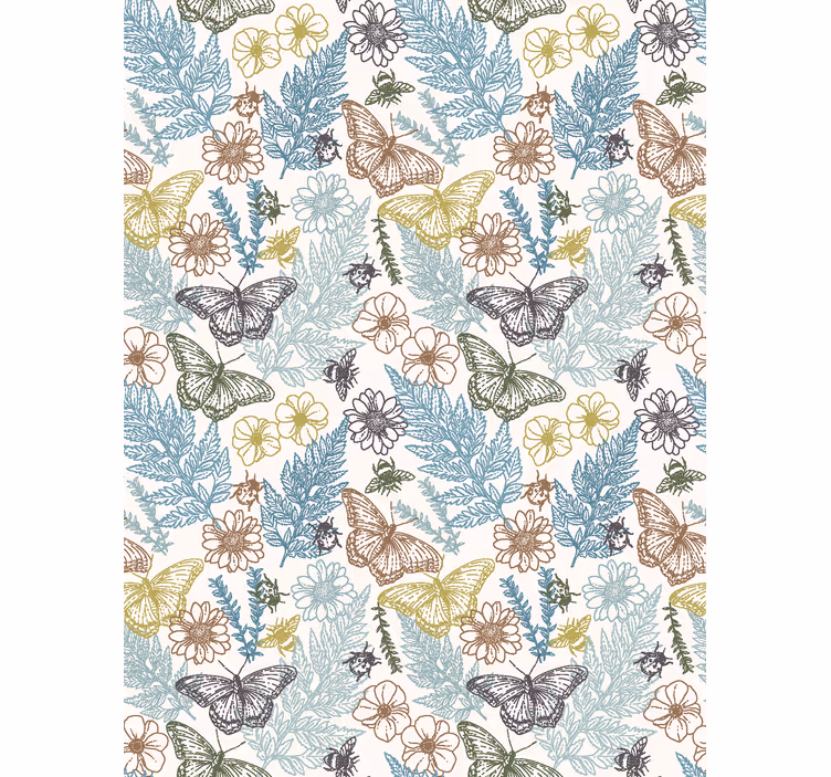 Papel tapiz cocina flores vintage - TenVinilo