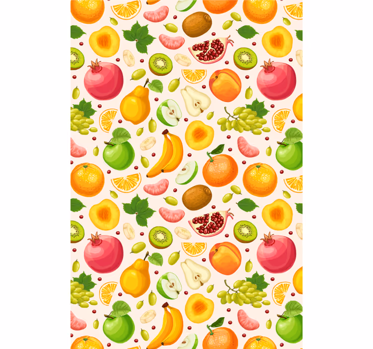 Papel tapiz cocina mezcla de frutas coloridas - TenVinilo