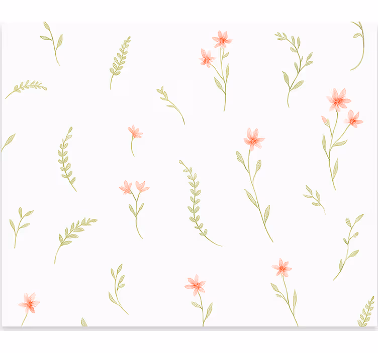 Papel tapiz infantil flores de campo pasteles - TenVinilo