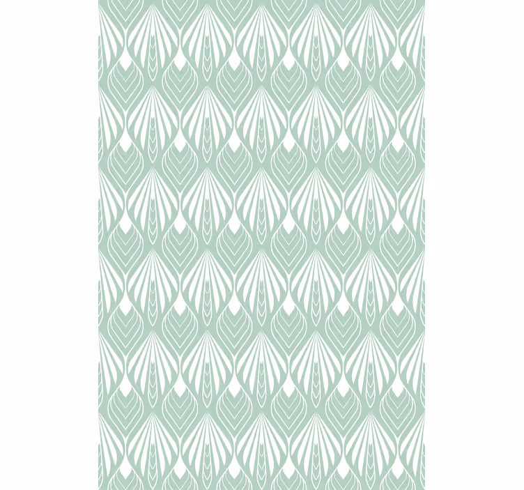 Papel tapiz comedor hojas verdes estilizadas - TenVinilo