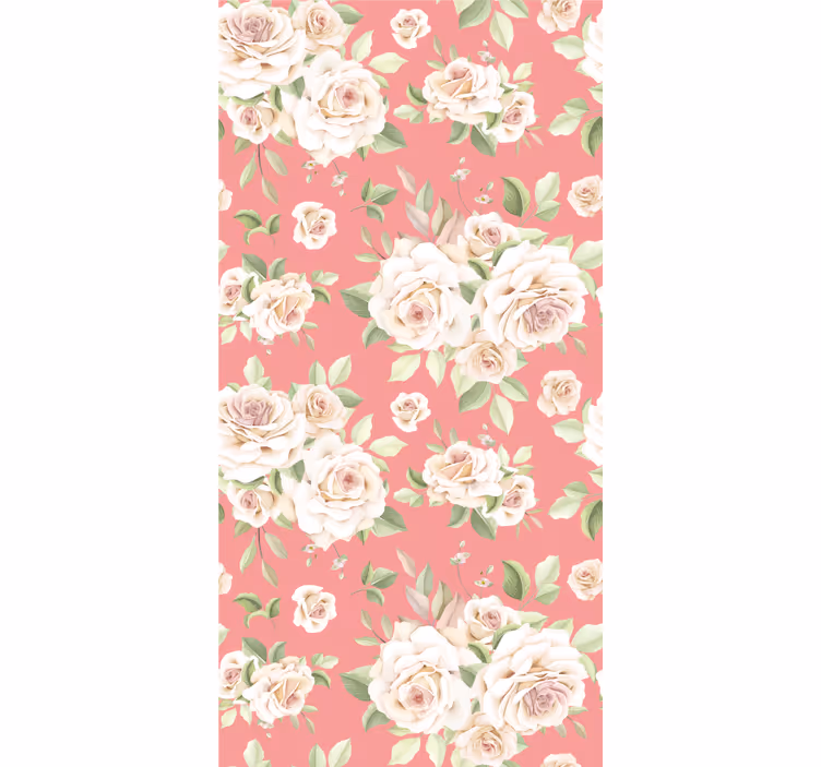 Papel tapiz comedor estampado de rosas - TenVinilo