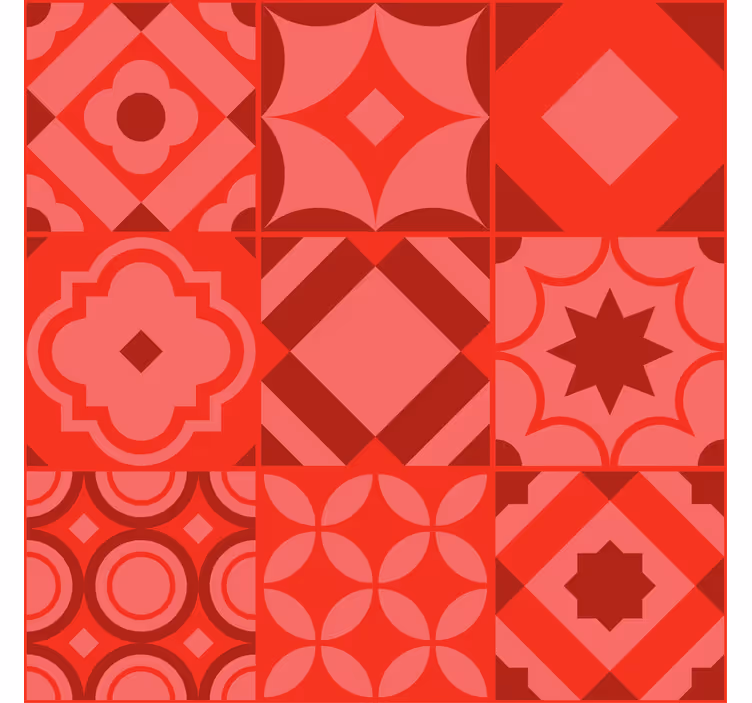 Papel tapiz cocina azulejos rojos - TenVinilo