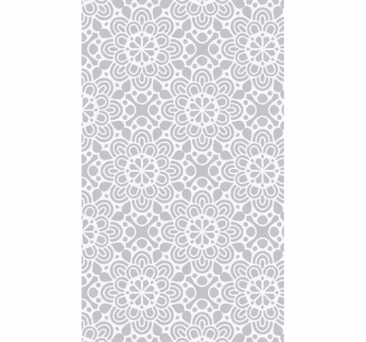 Papel tapiz cocina alfombra vinílica flores gris - TenVinilo