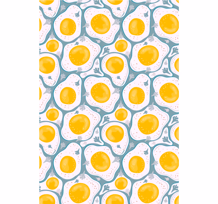 Papel tapiz cocina patrón de huevos soleados - TenVinilo