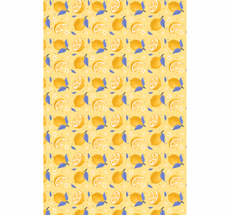 Papel tapiz cocina diseño de limones - TenVinilo