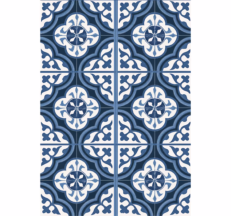 Papel tapiz para sala azul "mayorica" - TenVinilo