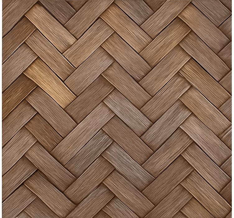 Papel tapiz para sala aspecto de madera trenzada - TenVinilo