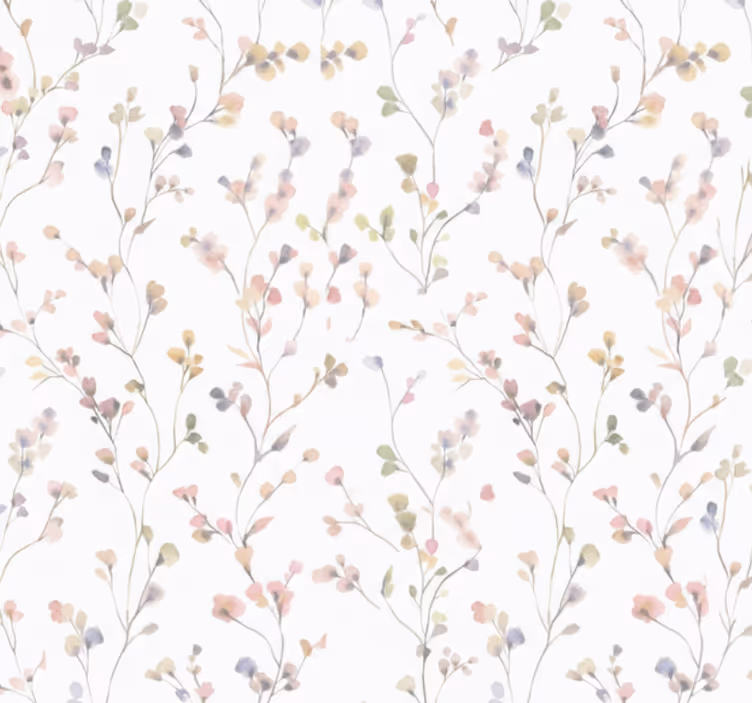 Papel tapiz para sala ramillete de acuarela - TenVinilo