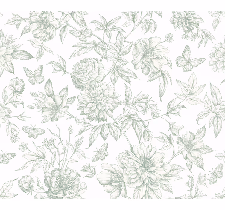 Papel tapiz recámara matrimonial flores en bloom - TenVinilo