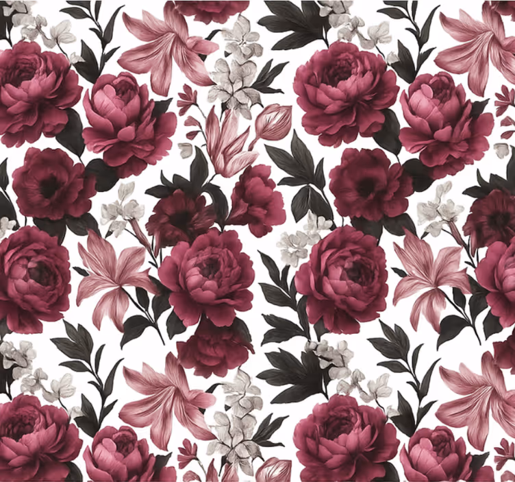 Papel tapiz para sala floral holandés oscuro - TenVinilo