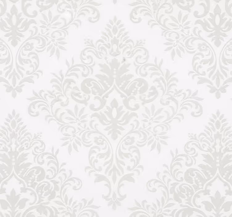 Papel tapiz para sala damasco blanco clásico - TenVinilo