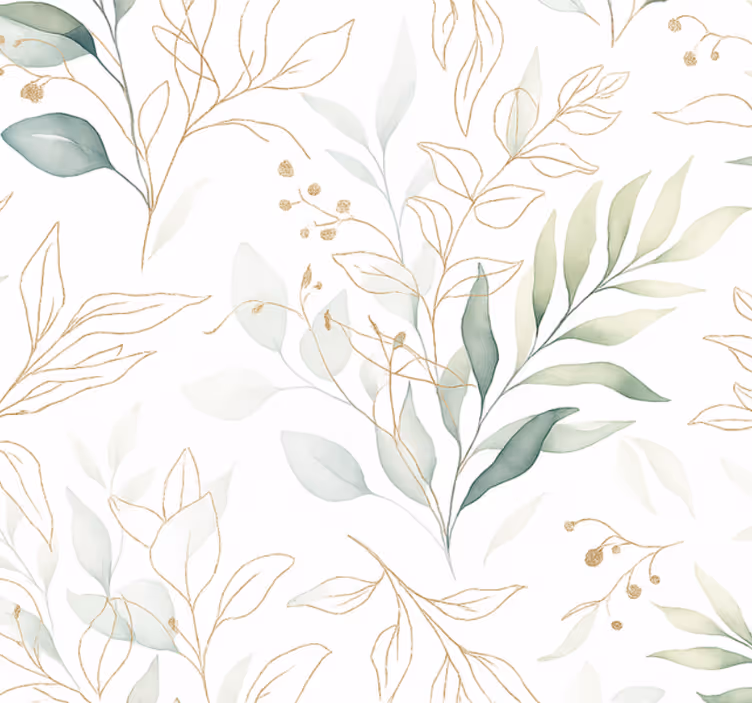 Papel tapiz recámara matrimonial acuarela verde - TenVinilo