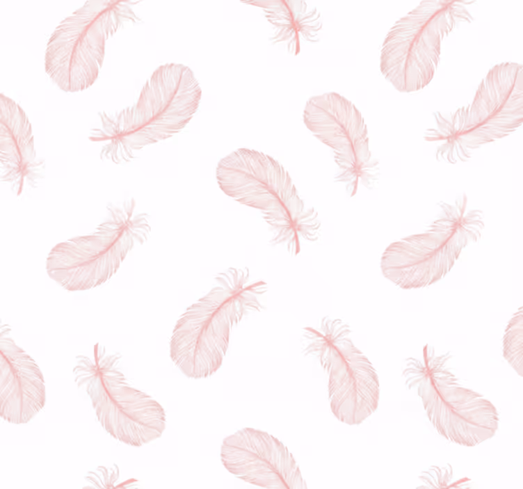 Papel tapiz para sala patrón de plumas rosas - TenVinilo