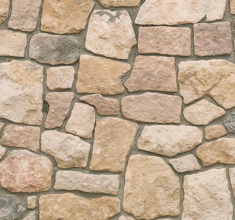 Papel tapiz para sala patrón de piedra beige - TenVinilo