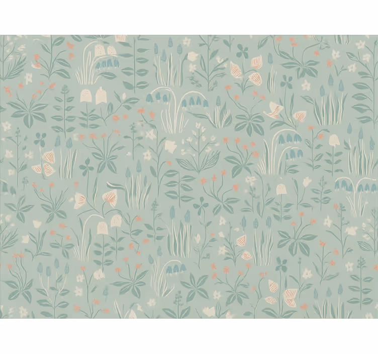 Papel tapiz recámara matrimonial floral escandinavo - TenVinilo