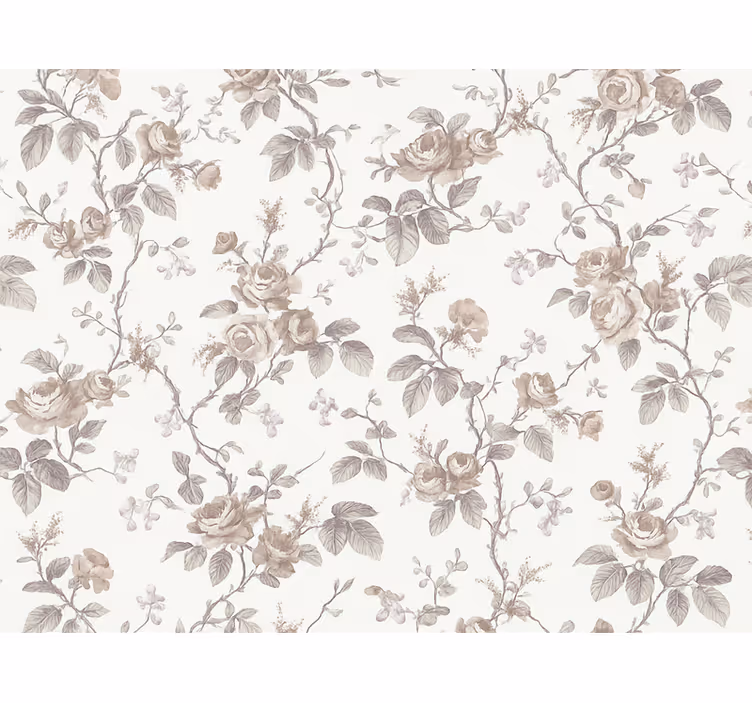 Papel tapiz recámara matrimonial floral francés vintage - TenVinilo