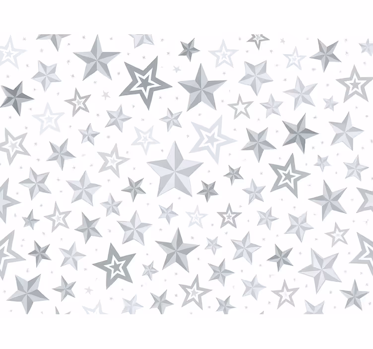 Papel tapiz infantil patrón de estrellas plateadas - TenVinilo