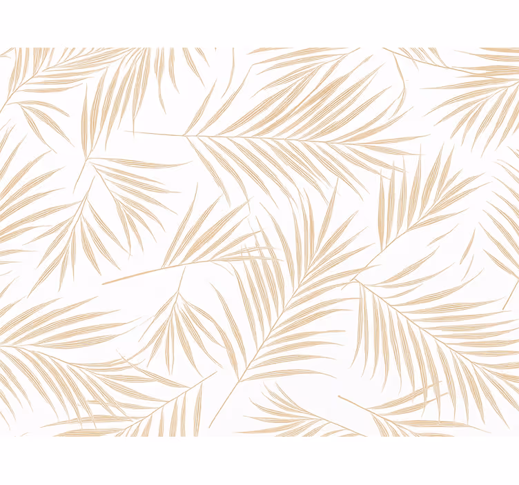 Papel tapiz hojas boceto de palma beige - TenVinilo