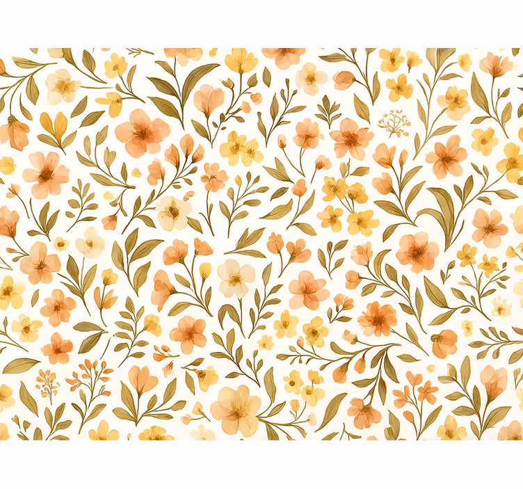 Papel tapiz recámara matrimonial flores vintage floral - TenVinilo