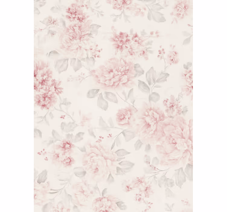 Papel tapiz recámara matrimonial diseño floral vintage rosa - TenVinilo