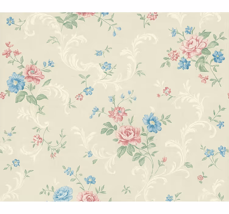 Papel tapiz recámara matrimonial diseño floral simple - TenVinilo