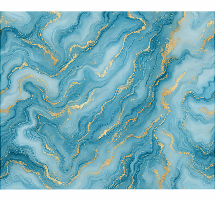 Papel tapiz recámara matrimonial mármol azul claro - TenVinilo