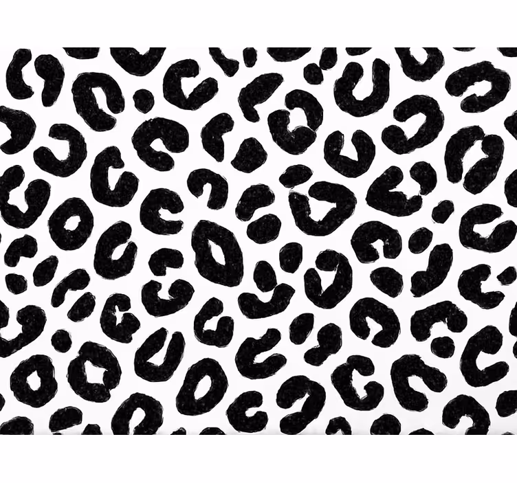 Papel tapiz para sala patrón leopardo blanco y negro - TenVinilo