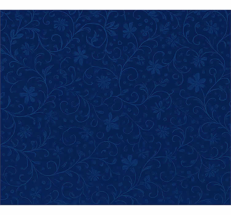 Papel tapiz recámara matrimonial motivo floral azul marino - TenVinilo